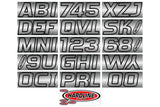 Hardline Boat Lettering Registration Kit 3 in. - 700 Chrome/Black - CHBLK700