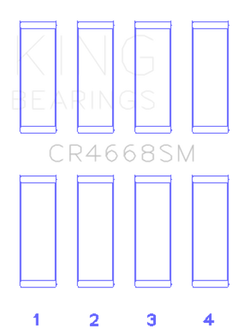 King Chrysler/Mitsubishi/Hyundai/Kia World Engine (Size 0.25 Oversized) Connecting Rod Bearing Set - CR4668SM0.25