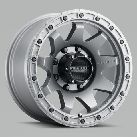 Method MR317 17x8.5 0mm Offset 8x6.5 130.81mm CB Matte Titanium Wheel - MR31778580800