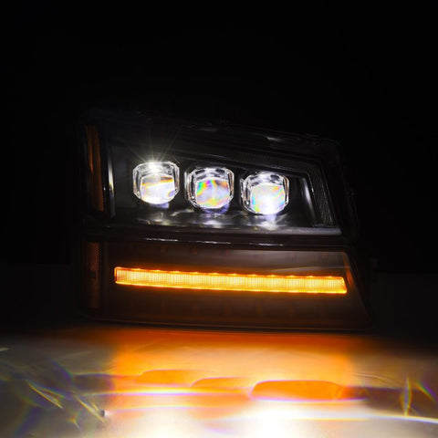 AlphaRex 03-06 Chevy Silverado 1500/2500HD/3500HD/Avalanche Black NOVA LED Proj Headlights - 880256