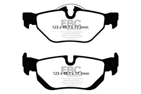 EBC 13-15 BMW X1 Bluestuff Rear Brake Pads - DP52069NDX