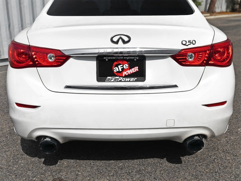 aFe Takeda 2.5in 304 SS Axle-Back Exhaust w/ Black Tips 16-18 Infiniti Q50 V6-3.0L (tt) - 49-36130NM-B