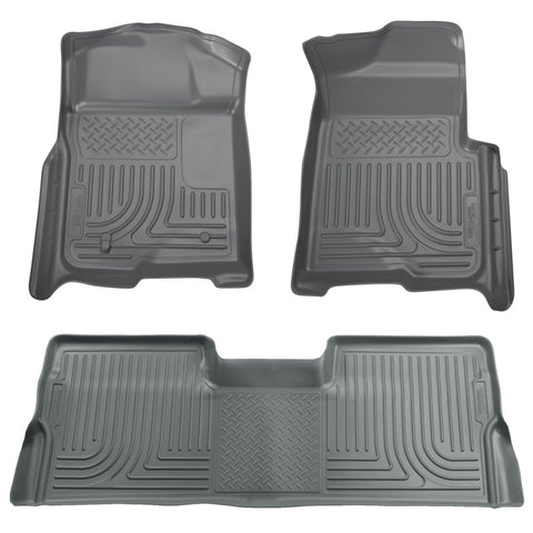 Husky Liners 09-12 Ford F-150 Super Crew Cab WeatherBeater Combo Gray Floor Liners - 98332