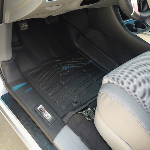 Westin 12-15 Toyota Tacoma Reg/Access/Dbl Cab (double hook) Wade Sure-Fit Floor Liners Front - Blk - 72-110053