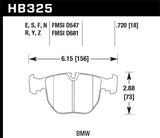 Hawk HP+ Street Brake Pads - HB325N.720