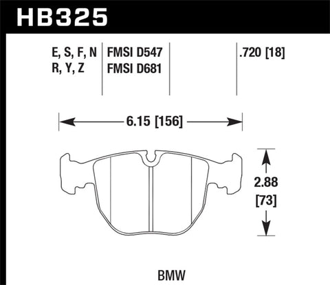 Hawk HP+ Street Brake Pads - HB325N.720