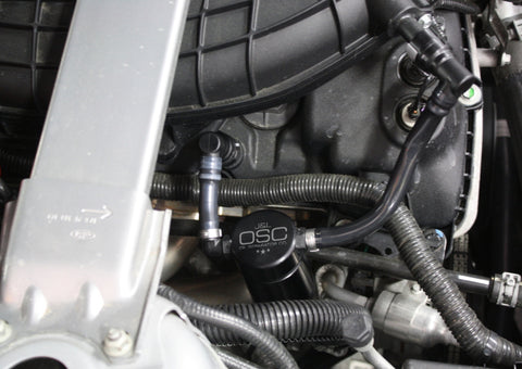 J&L 11-17 Ford Mustang V6 Passenger Side Oil Separator 3.0 - Black Anodized - 3014P-B