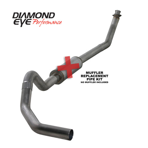 Diamond Eye KIT 4in TB MFLR RPLCMENT PIPE SGL SS: 98.5-02 DODGE CUMMINS 5.9L - K4212S-RP