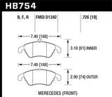 Hawk 08-15 Mercedes-Benz C350 / 10-15 Mercedes-Benz E350 HPS 5.0 Street Front Brake Pads - HB754B.726