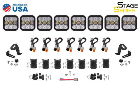 Diode Dynamics SS5 Pro Universal CrossLink 8-Pod Lightbar - Yellow Combo - DD7249