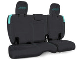 PRP Jeep Wrangler JL Rear Bench Covers - 2 door - Black/Teal - B041-09