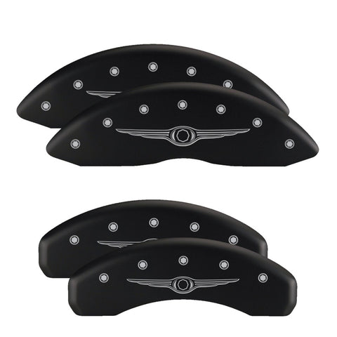 MGP Front set 2 Caliper Covers Engraved Front MGP Black finish silver ch - 31001FMGPBK