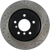 StopTech 06 BMW 330 / 07-09 BMW 335 Slotted & Drilled Left Rear Rotor - 127.34080L