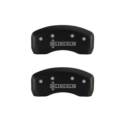 MGP 4 Caliper Covers Engraved Front & Rear Lincoln Red finish silver ch - 36021SLCNRD