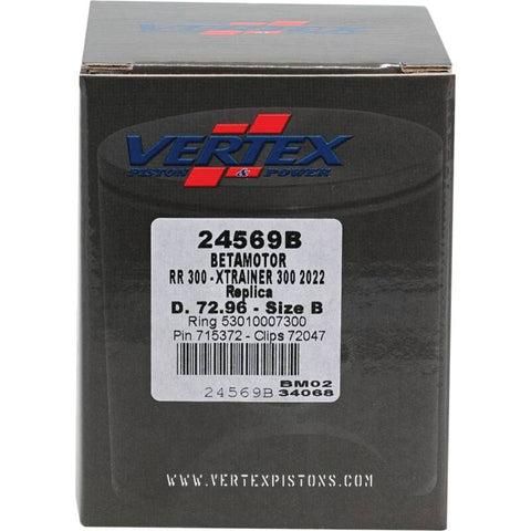 Vertex Piston 22-24 Beta RR 2T 300 300cc Cast Replica Piston Kit - 24569B