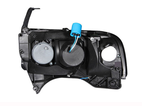 ANZO 1994-2001 Dodge Ram Crystal Headlights Black w/ LED - 111205