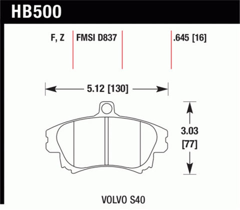 Hawk Performance Ceramic Street Brake Pads - HB500Z.645