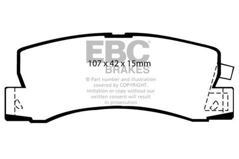 EBC 90-91 Lexus ES250 2.5 Greenstuff Rear Brake Pads - DP2628