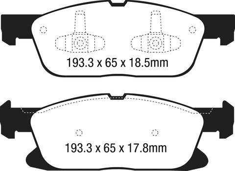 EBC 15+ Ford Edge 2.0 Turbo FWD Redstuff Front Brake Pads - DP33046C