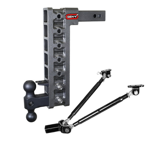 Gen-Y Mega Duty 2in Shank 15in Drop 10K Hitch w/GH-031 Dual-Ball/GH-032 Pintle Lock - GH-327