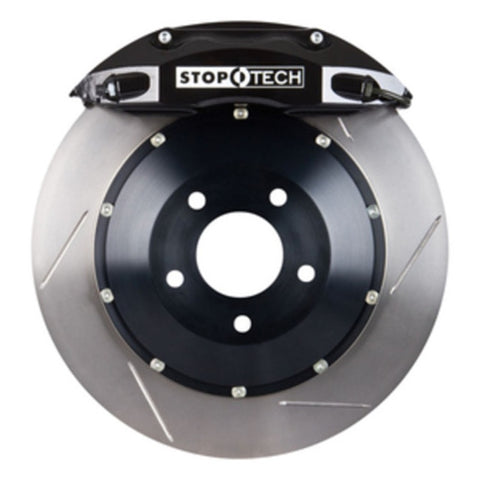 StopTech 01-07 BMW M3 BBK Front w/ Black ST-40 Calipers Slotted 355x32mm Rotors Pads and SS Lines - 83.137.4700.51