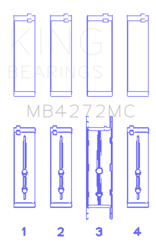 King Engine Bearings Holden Alloytec 175/190 (Size +0.25mm) Main Bearing Set - MB4272MC0.25