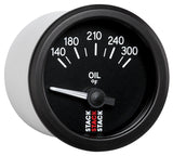 Autometer Stack 52mm 140-300 Deg F 1/8in NPTF Electric Oil Temp Gauge - Black - ST3210