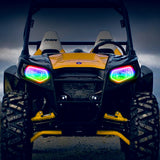 Oracle 08-19 Polaris RZR 570/800/900 Dynamic RGB+W Headlight Halo Kit - - Dynamic - 1273-332