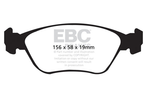 EBC 98-05 Volvo C70 2.3 Turbo T5 (16in Wheels) Yellowstuff Front Brake Pads - DP41362R