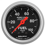 Autometer Sport-Comp 52mm 0-100 PSI Mechanical Fuel Pressure Gauge - 3312