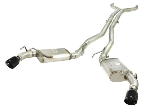 aFe MACHForce XP Exhaust 3in Stainless Stee CB/10-13 Chevy Camaro V8-6.2L (td) (gloss blk tip) - 49-44039-B