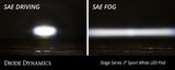 Diode Dynamics SS3 LED Pod Sport - White SAE Fog Round (Single) - DD6138S