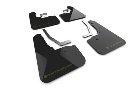 Rally Armor 2026 Subaru Forester Wilderness Black UR Mud Flap w/Green Logo - MF152-UR-BLK-AGN