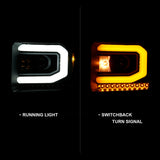 ANZO GMC SIERRA 1500 14-15 2500H/15-19 Projector Headlight Plank Style Black w/ Switchback (Halogen) - 111487