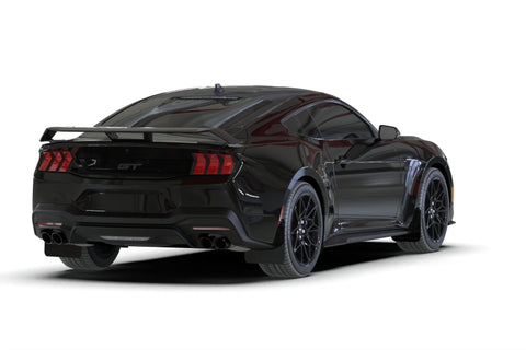 Rally Armor 2024+ Ford Mustang Black UR Mud Flap w/ Metallic Black Logo - MF126-UR-BLK-MBK