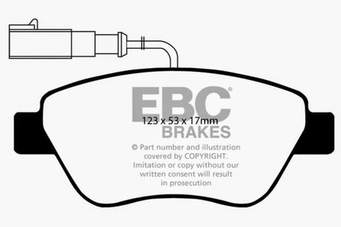 EBC 10-11 Fiat 500 1.4 (Bosch Calipers) Greenstuff Front Brake Pads - DP21384