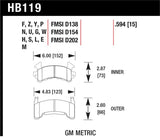 Hawk 78-87 Buick Regal DTC-60 Front Brake Pads - HB119G.594