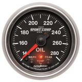 Autometer Sport-Comp II 52.4mm 140-280 Deg F Oil Temperature Peak & Warn w/ Electronic Control Gauge - 3640