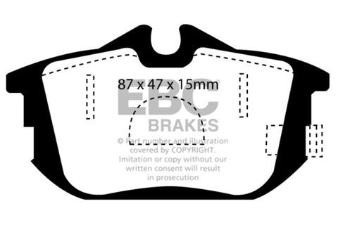 EBC 99-04 Volvo S40 1.9 Turbo T4 (200 BHP) Greenstuff Rear Brake Pads - DP21076