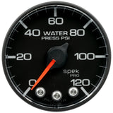 Autometer Spek-Pro Gauge Water Press 2 1/16in 120psi Stepper Motor W/ Peak & Warn - P349328