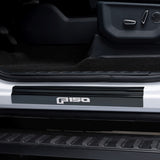 Putco 15-20 Ford F-150 - Regular Cab & SuperCab w/ F-150 Etching (2pcs) Black Platinum Door Sill - 95145BPFD