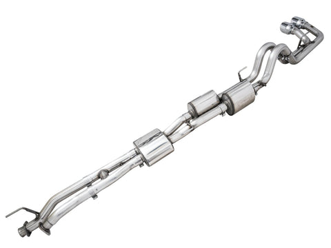 AWE Tuning 16-22 Toyota Tacoma 0FG Cat-Back Exhaust w/ BashGuard - Dual Chrome Silver Tips - 3015-32826