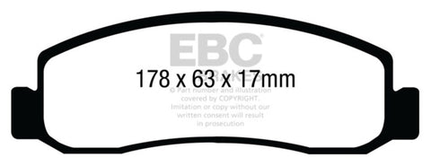 EBC 11 Ford F250 (inc Super Duty) 6.2 (2WD) Greenstuff Front Brake Pads - DP61898