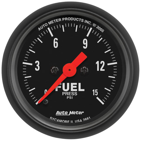 Autometer 2 1/16in 0-15 PSI Fuel Pressure Gauge Digital Stepper Motor Z Series - 2661