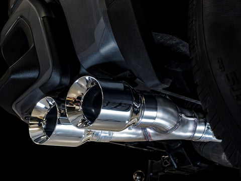 AWE Tuning 4th Gen GM 1500 5.3L 0FG Catback Dual Side Exit (Flat Bumper) - Chrome Tips - 3015-22207
