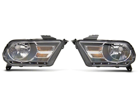 Raxiom 10-12 Ford Mustang Axial Series OEM Style Rep Headlights- Chrome Housing (Clear Lens) - 413416
