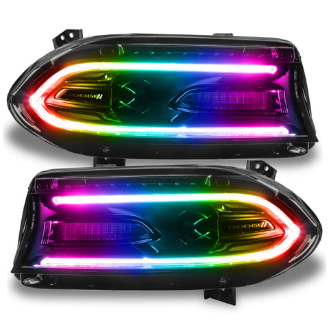 Oracle 15-21 Dodge Charger RGB+W Headlight DRL Upgrade Kit - ColorSHIFT+W - 2394-339