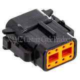 NAMZ Deutsch DTM 8-Position Black Plug w/(8) Stamped Terminals & Wedgelock (HD 74118-98BK) - MDP-8B