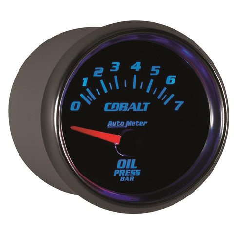 Autometer Cobalt 52mm 0-7 BAR Short Sweep Electric Oil Pressure Gauge - 6127-M