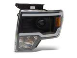 Raxiom 09-14 Ford F-150 Axial Series Projector Headlights w/ LED Light Bar- Blk Housing (Clear Lens) - T566369
